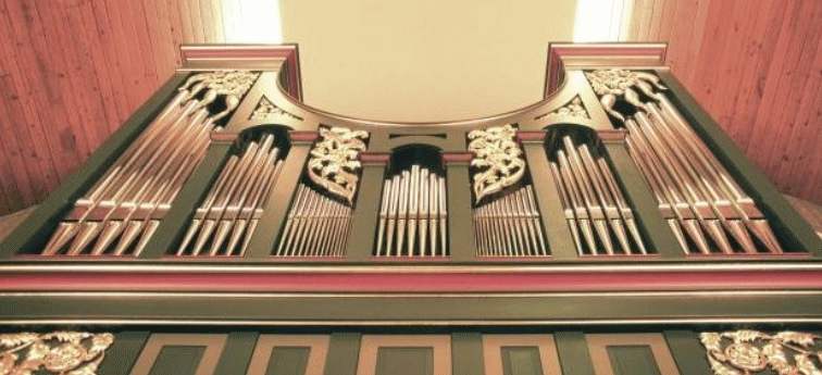 Fritts pipe organ, Bethany Lutheran Church, Tulsa, OK, woodworker Jude Fritts